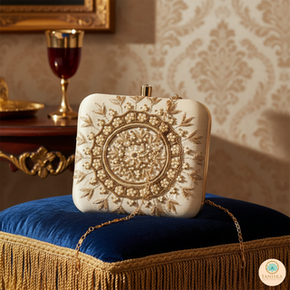 The Ivory Square Mandala Clutch Bag