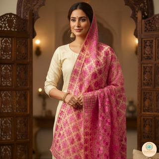 The Celestial Shimmer Phulkari Dupatta