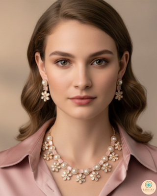 The Blush Rose Garden Necklace Set