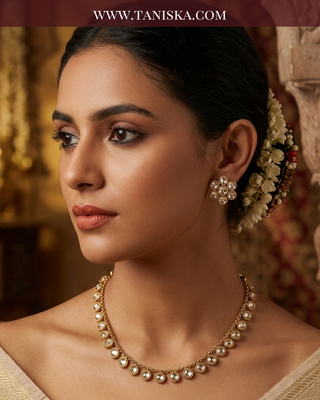 Polki Diamond Gold-Tone Set