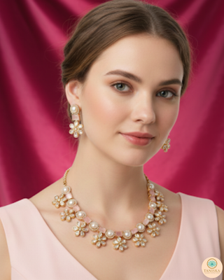 The Blush Rose Garden Necklace Set