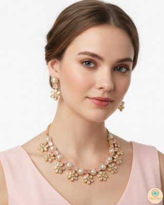 The Blush Rose Garden Necklace Set