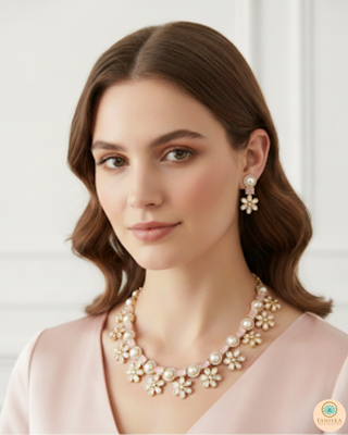The Blush Rose Garden Necklace Set