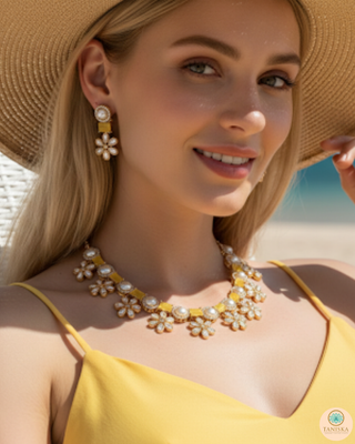The Citrine Sun-Bloom Necklace Set
