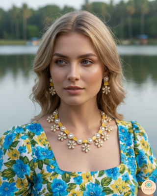 The Citrine Sun-Bloom Necklace Set