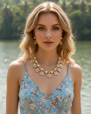 The Citrine Sun-Bloom Necklace Set