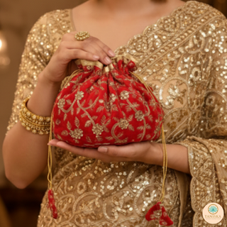 1 Multi-Purpose DORI RUMAL (Gift Bag Thaal Cover Potli Bag - Perfect for: Indian Wedding Shagan Ceremony Chunni