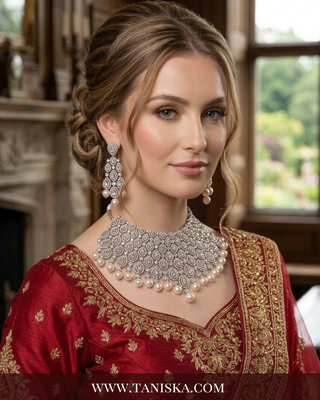 The Victoria Silver & Pearl Choker Set