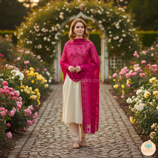 The Fuchsia Flame Phulkari Dupatta