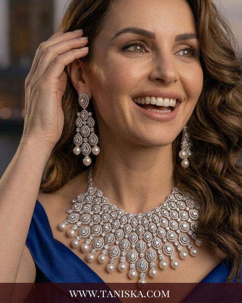 The Victoria Silver & Pearl Choker Set - Necklace Set