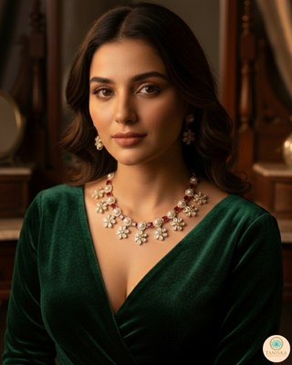 The Royal Rose Bloom Necklace Set
