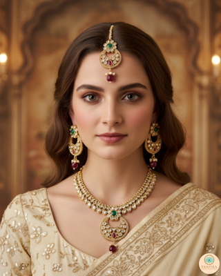 The Royal Navratna Heritage Necklace Set