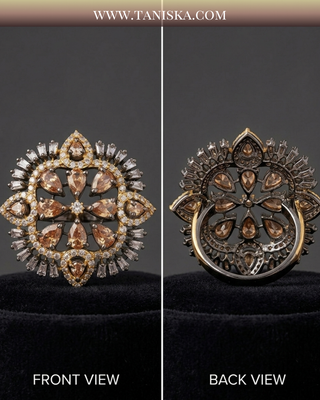 The Champagne Starburst Statement Ring
