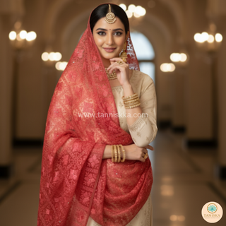 The Coral Ember Phulkari Dupatta