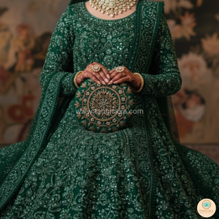 The Emerald Mandala Clutch Bag