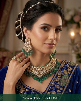 Imperial Emerald Kundan Necklace & Earring Set