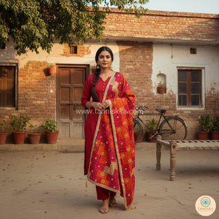 The Lehriya Phulkari Dupatta