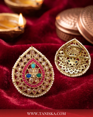 The Navratna Tear-Drop Statement Ring
