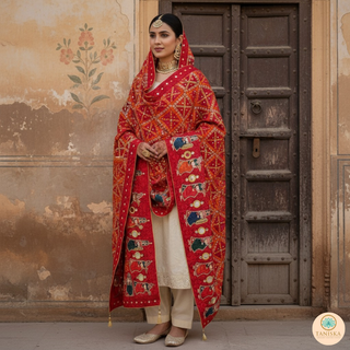 The Bridal Shagun Phulkari Dupatta