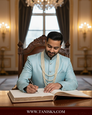 The Rajasa Pure | Multi-Tiered Minimalist Groom’s Mala | Pearl White 5 Layered Mens / Groom Mala