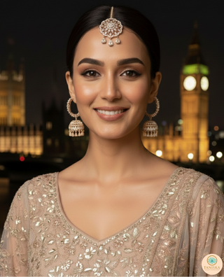 American Diamond Style Necklace Set - Rose Gold