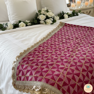 The Fuchsia Pink Glam Phulkari Dupatta