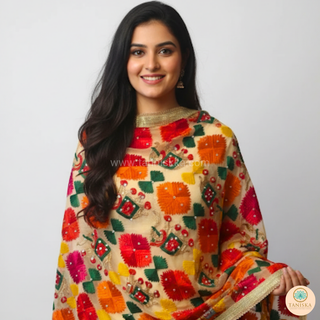 The Sahiba Hathi Phulkari Dupatta