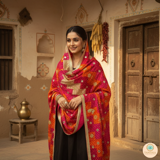 The Lehriya Phulkari Dupatta