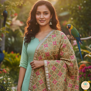 The Meenakari Bagh Phulkari Dupatta
