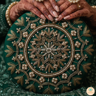 The Emerald Mandala Clutch Bag