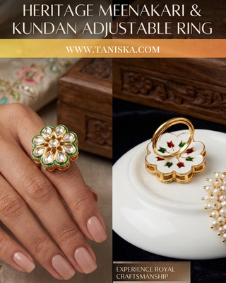 The Vrinda Floral Meenakari Ring