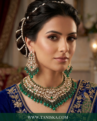 Imperial Emerald Kundan Necklace & Earring Set