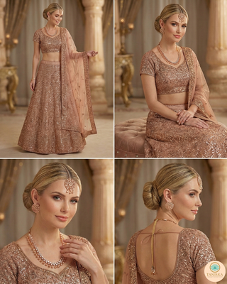 American Diamond Style Necklace Set - Rose Gold