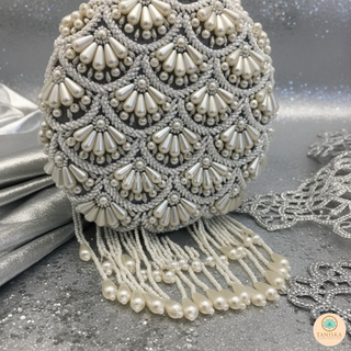 The Silver Pearl Cascade Clutch Bag