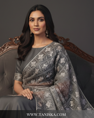 The Jashn-e-Bagh | Hand-Embroidered Dholi Phulkari Dupatta