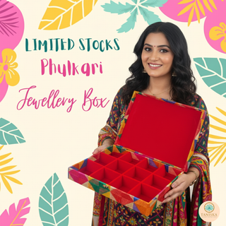 Phulkari Print Storage Box (33.5x44x8cm approx)