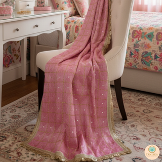 The Pink Guava Glam Phulkari Dupatta