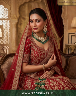 Imperial Emerald Kundan Necklace & Earring Set