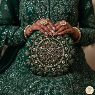 The Emerald Mandala Clutch Bag