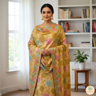 The Sunehri Shehnai Phulkari Dupatta
