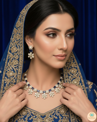 The Royal Blue Bloom Necklace Set