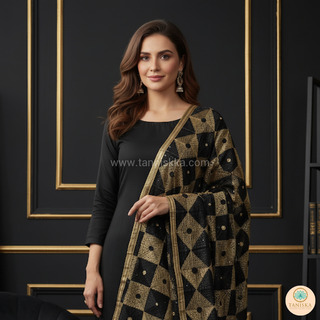 The Regal Checkerboard Phulkari Dupatta