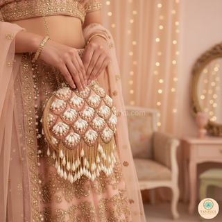 The Peach Pearl Cascade Clutch Bag