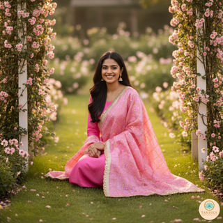 The Pink Guava Glam Phulkari Dupatta