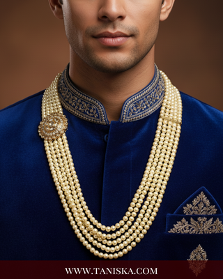 The Dynasty Sun-Dial | Filigree Medallion Pearl Mala