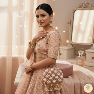 The Peach Pearl Cascade Clutch Bag