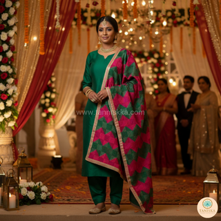 The Emerald Fusion Phulkari Dupatta