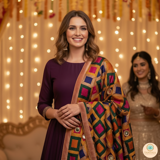 The Shatrangi Celebration Phulkari Dupatta