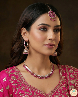 American Diamond Style Necklace Set - Rose Gold (Limited Edition)