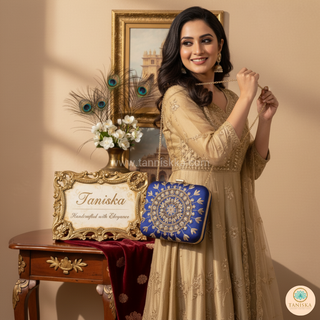 The Sapphire Mandala Clutch Bag